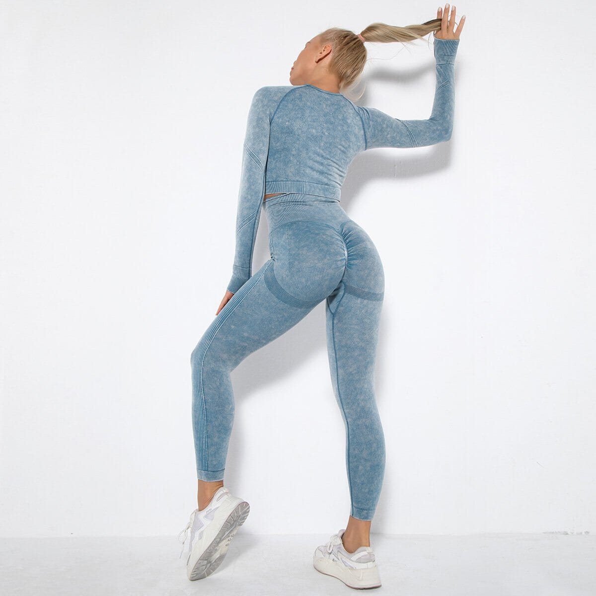 Feather Yoga Set - Leggings + Top Sets Starlethics Gothic Blue S