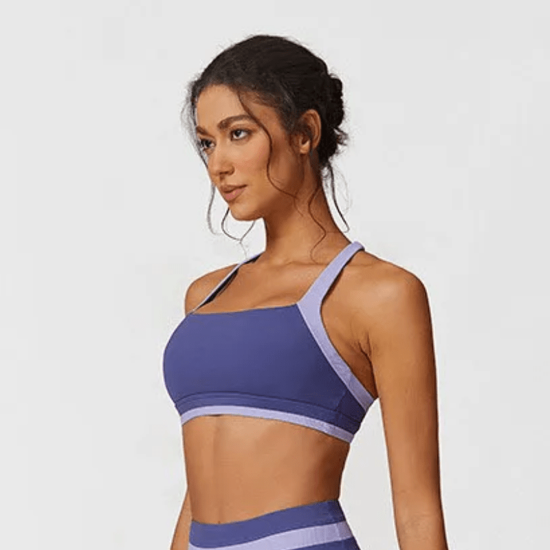 Ignite Ribbed Criss Cross Sports Bra Sports Bras Starlethics Purple S