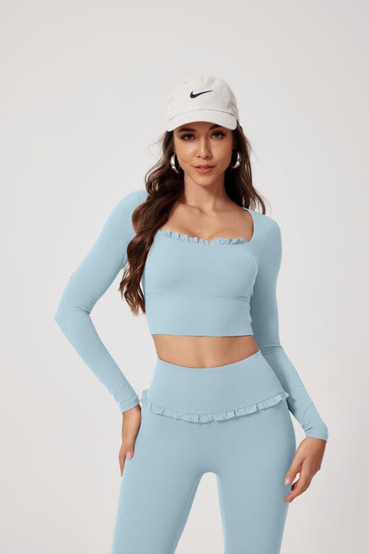Frill Fit Long Sleeve Top Top Starlethics Light Blue S