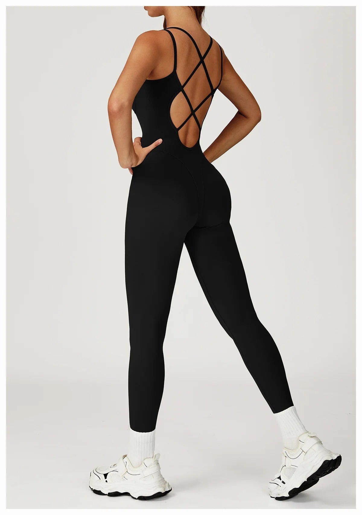 Criss Cross Back Jumpsuit Jumpsuit Starlethics Black S China Mainland