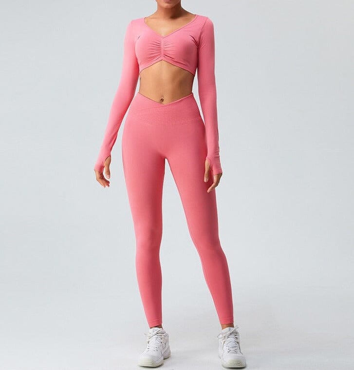 Empress Seamless Gym Set - Leggings + Top Sets Starlethics Pink S 