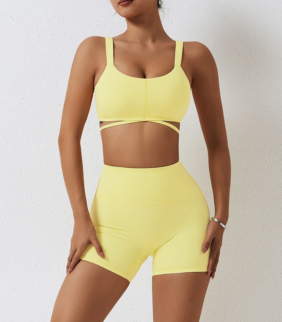 Fitness Flair Set - Shorts + Top Sets Starlethics Yellow S
