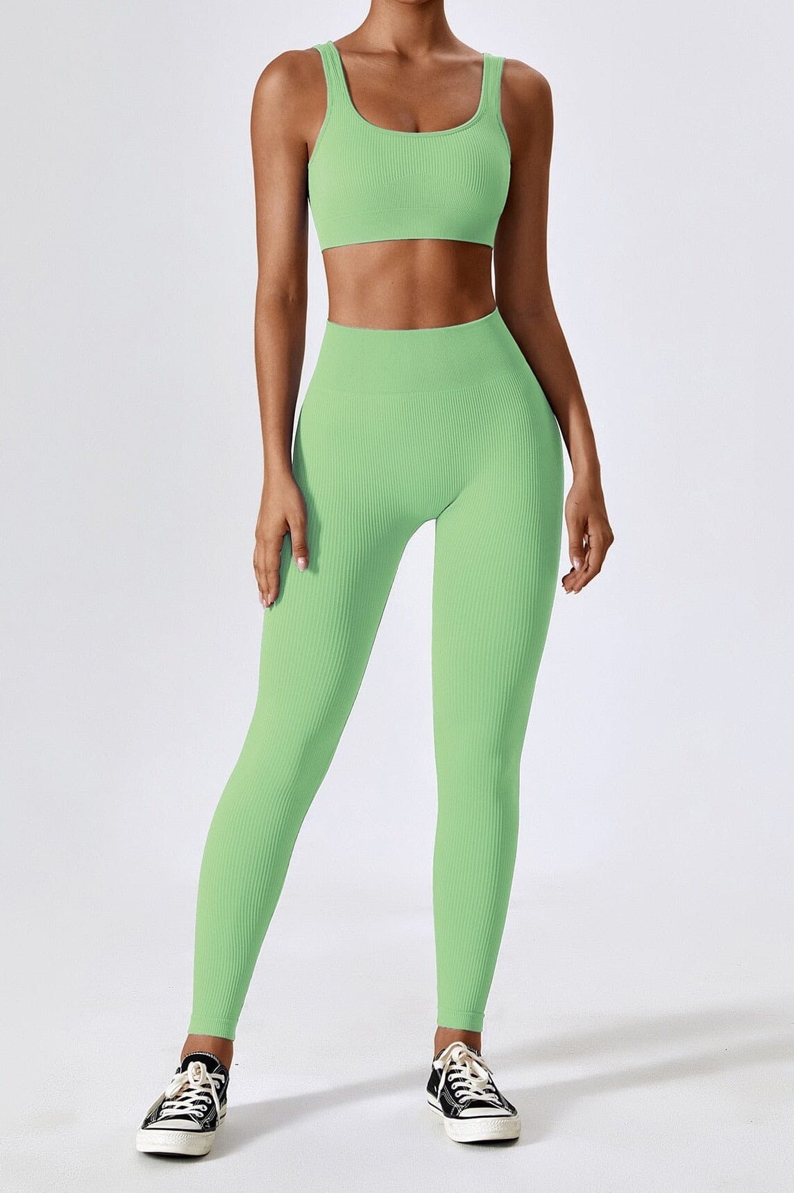 Grove Seamless Bra Set - Leggings + Top Sets Starlethics Green S