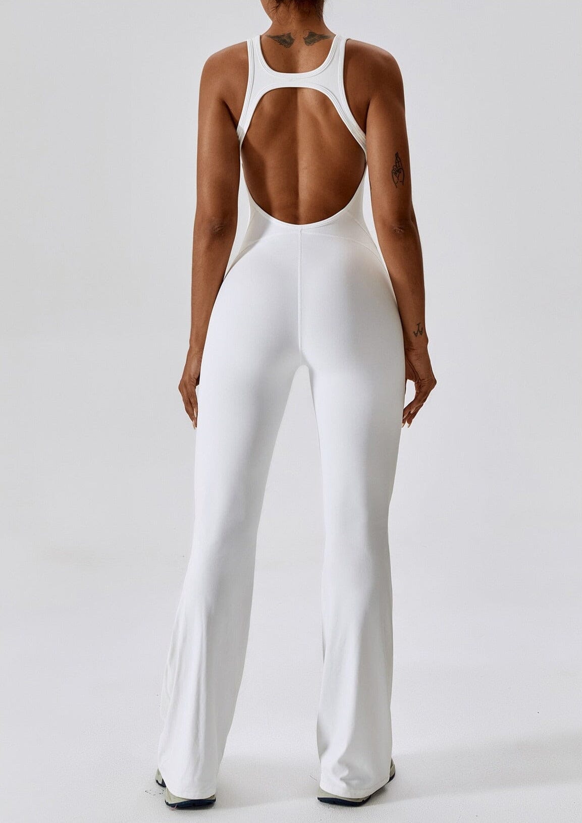 Flared Motion Backless Bodysuit Jumpsuit Starlethics