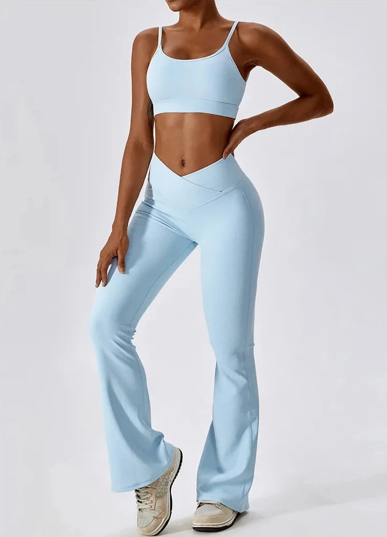 Soulmate Flared Set - Leggings + Top Sets Starlethics Blue S