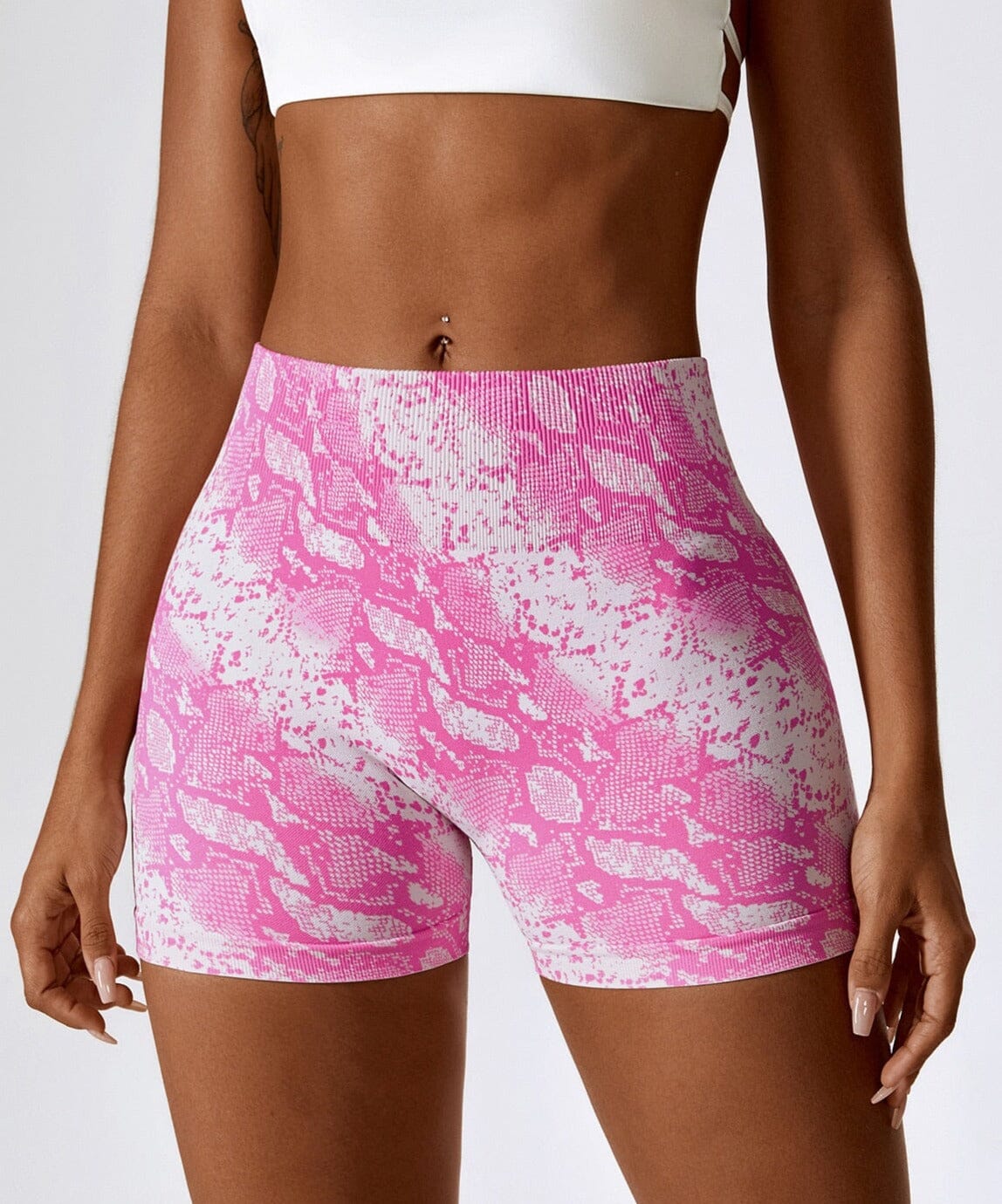 Ease Printed Seamless Shorts Shorts Starlethics Pink Snake S