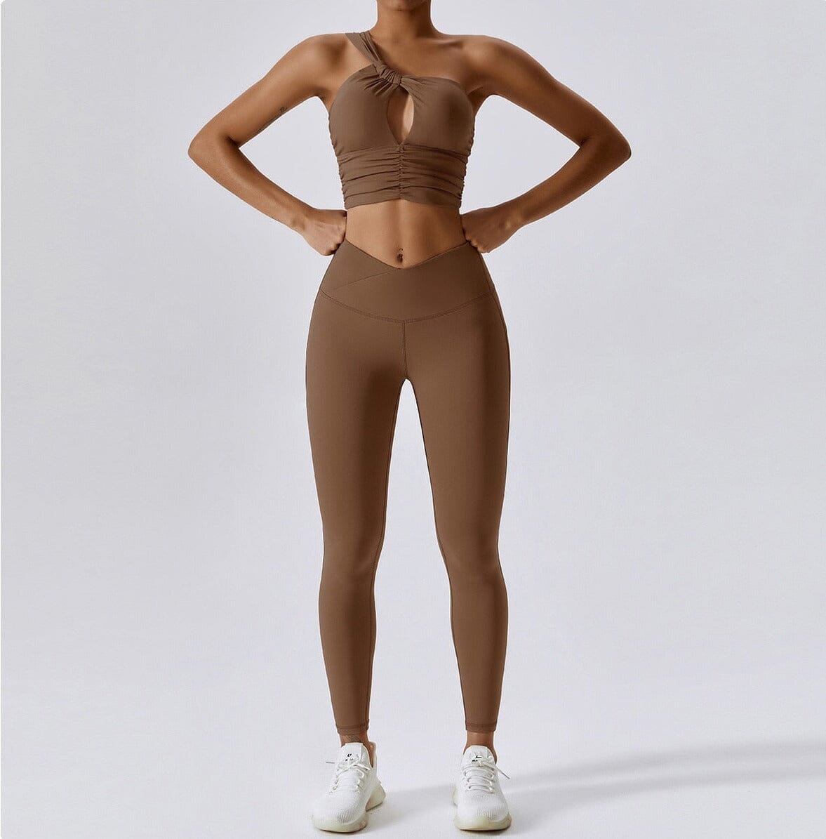 Goddess Gym Set - Leggings + Top Sets Starlethics Brown S