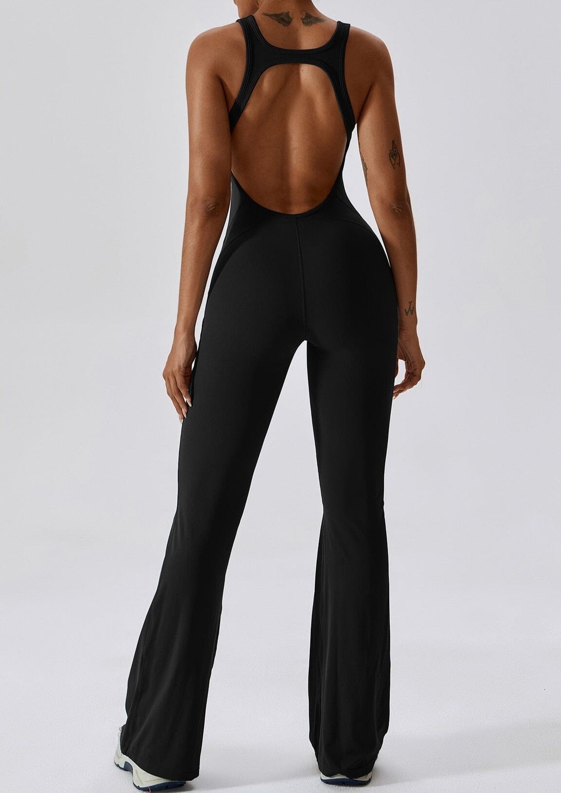 Flared Motion Backless Bodysuit Jumpsuit Starlethics