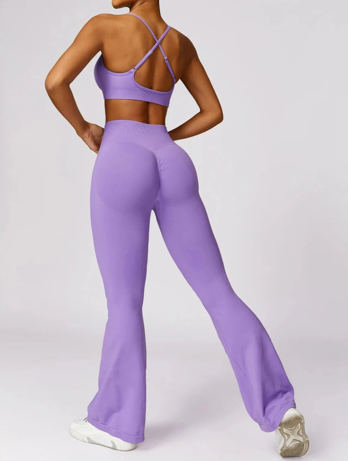 Seamless Serenity Flare Set - Leggings + Top Sets Starlethics Purple S 