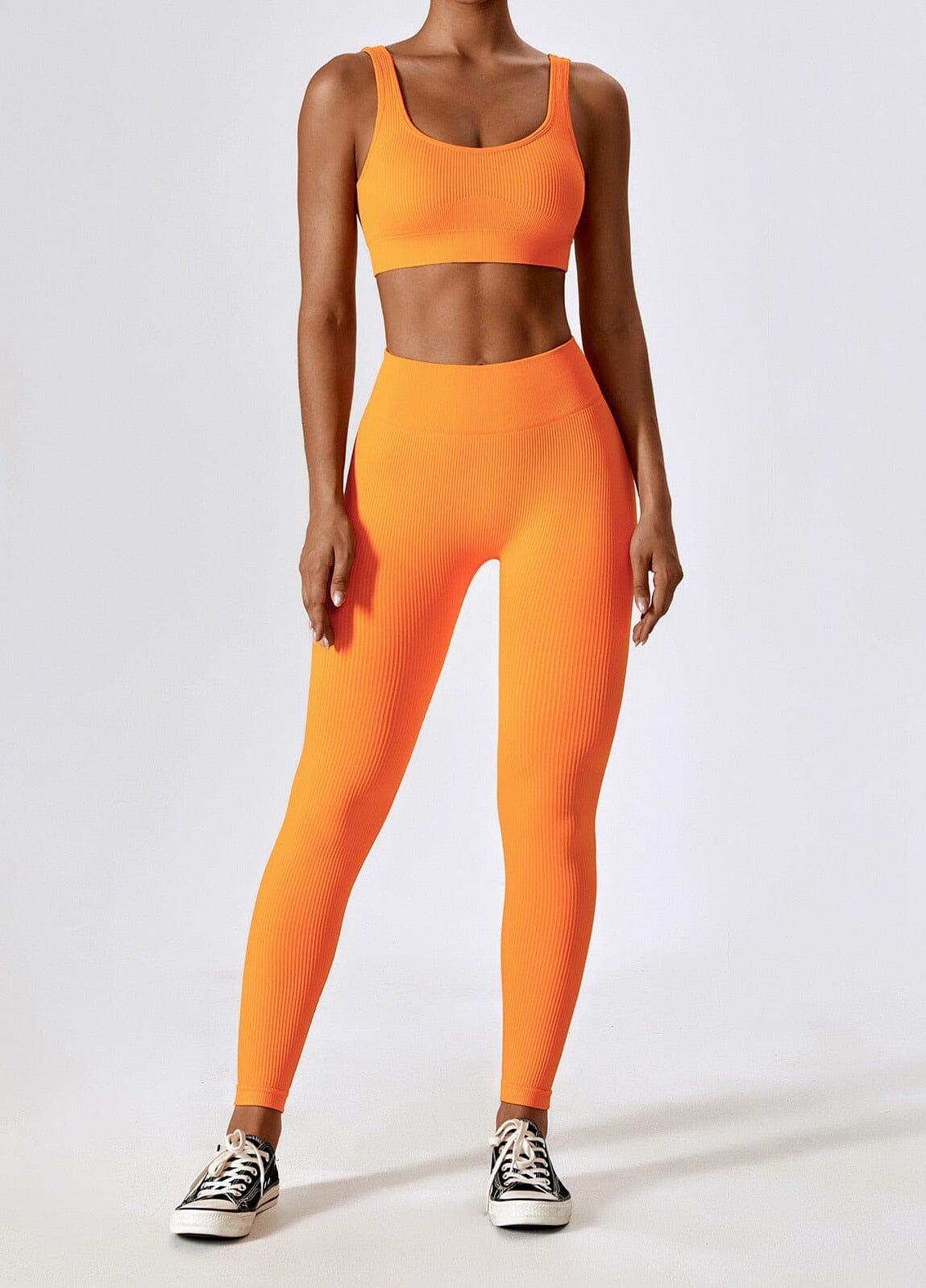 Grove Seamless Bra Set - Leggings + Top Sets Starlethics Orange S
