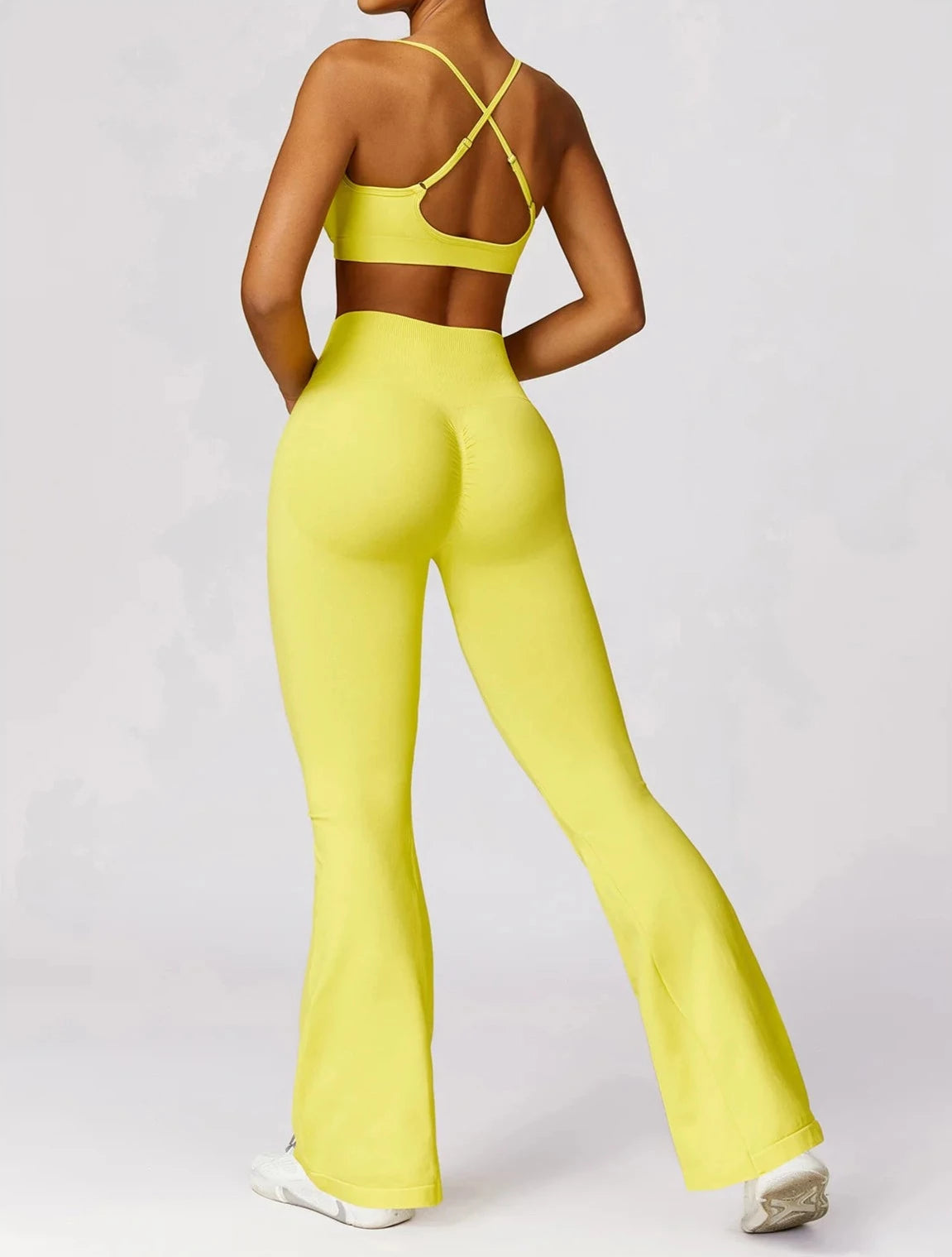 Seamless Serenity Flare Set - Leggings + Top Sets Starlethics Yellow S 