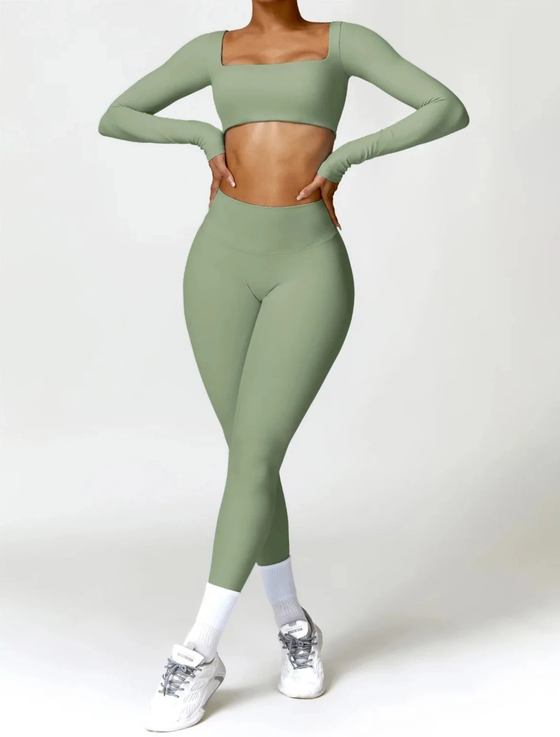 Winter Flex Performance Shirt Set - Leggings + Top Sets Starlethics Green S 