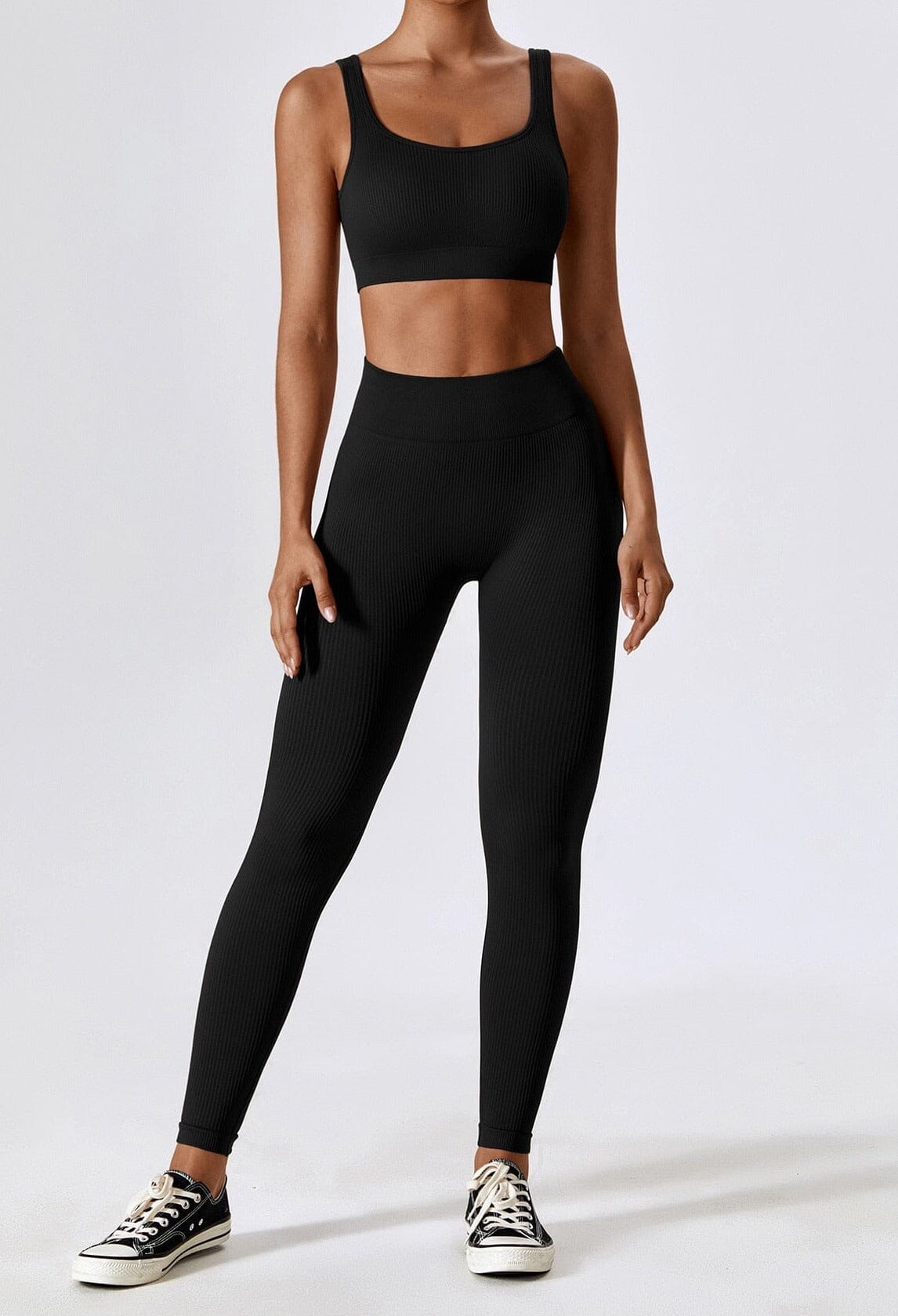 Grove Seamless Bra Set - Leggings + Top Sets Starlethics Black S