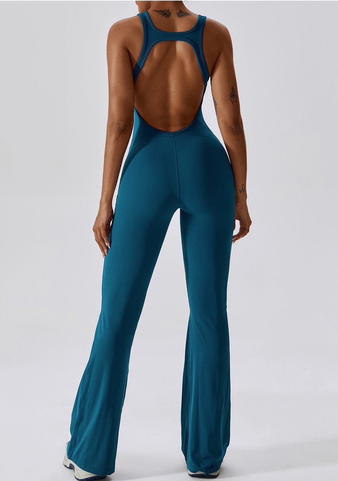 Flared Motion Backless Bodysuit Jumpsuit Starlethics