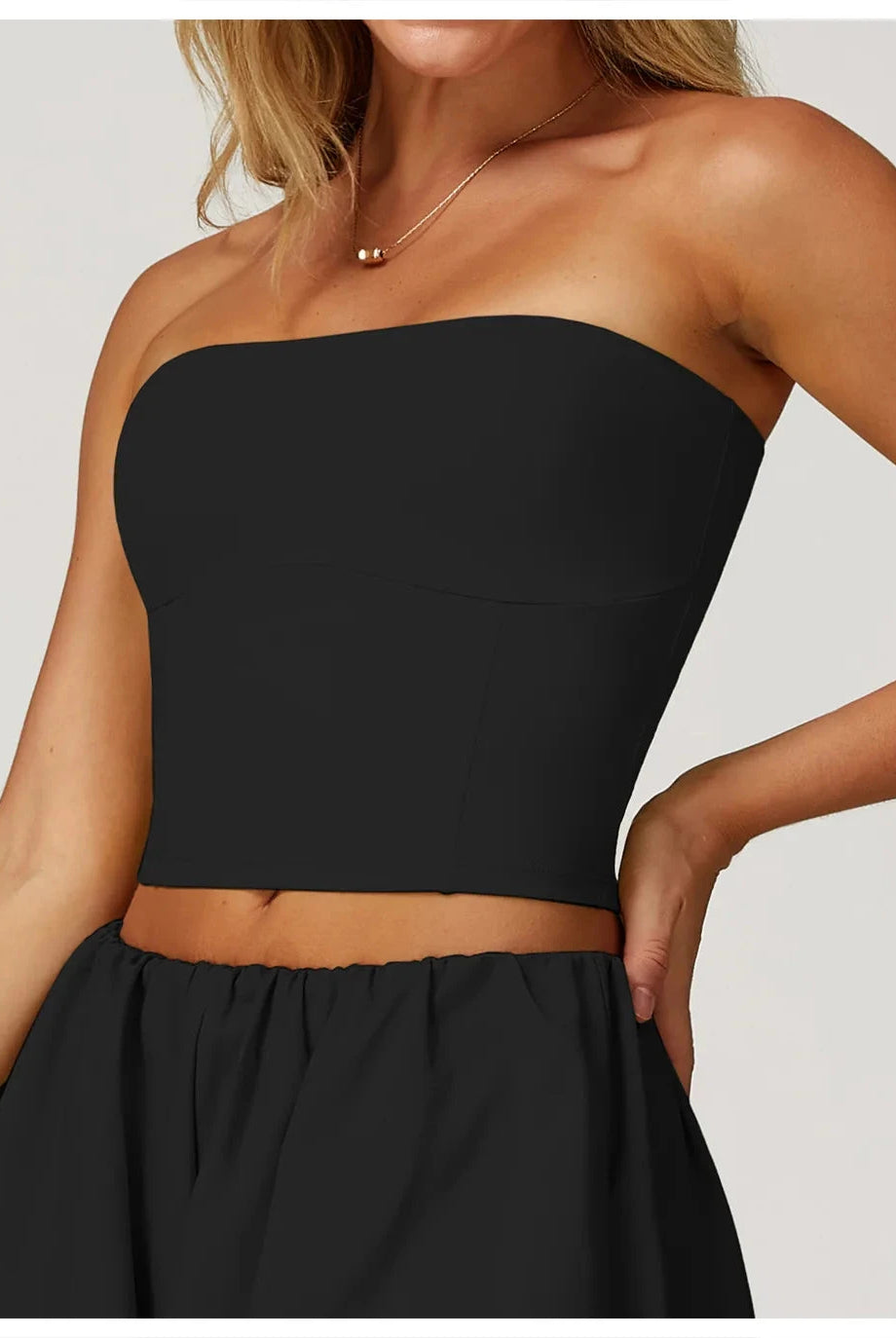 AeroSculpt Strapless Crop Top Top Starlethics Advanced Black S