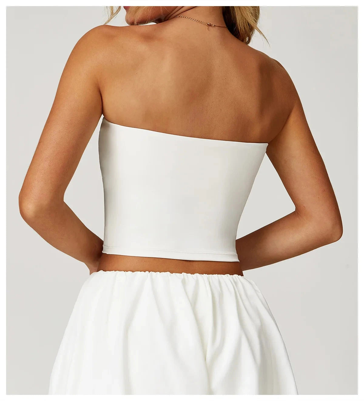 AeroSculpt Strapless Crop Top Top Starlethics Ivory White S
