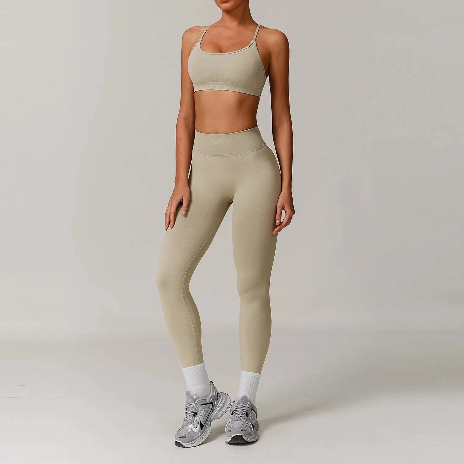 13.3 Yoga Set 2/3PCS Gym Kleidung Sportswear Yoga Anzüge Für Frauen Langarm Crop Top Fitness Set Trainingsanzüge sport Bh Gym Leggings Starlethics