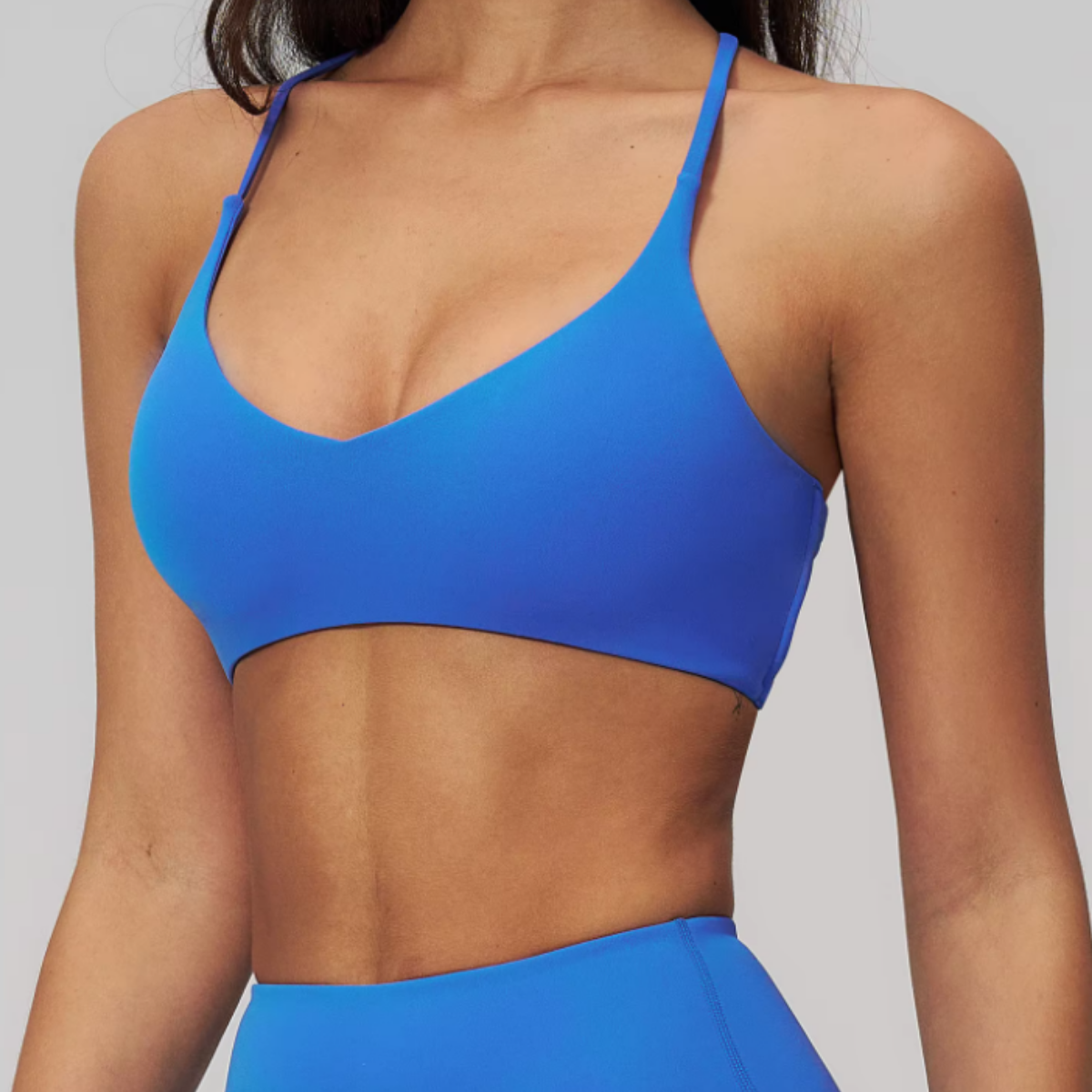 Elara Cross-Back Bra in Cloisonne front view