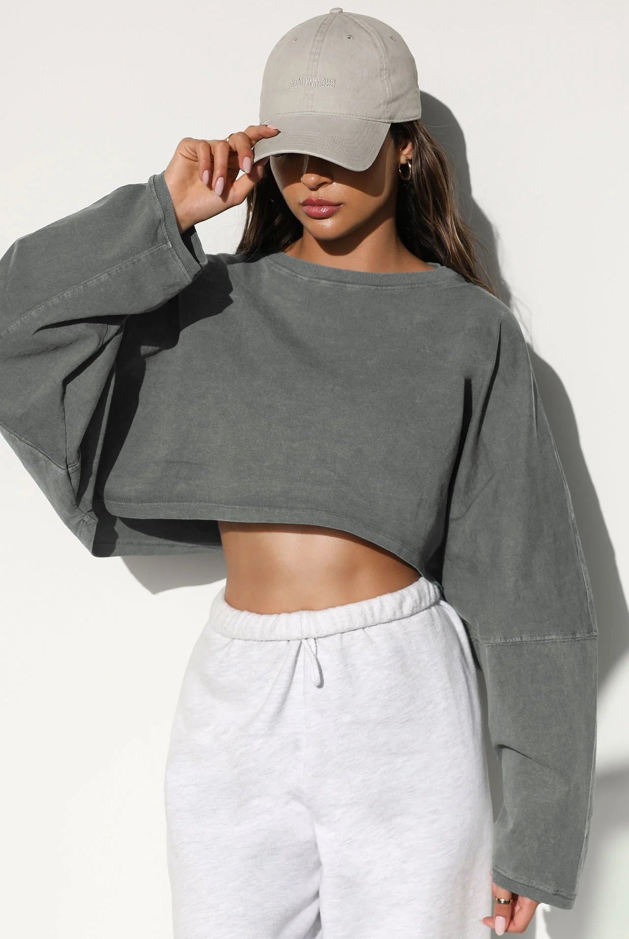 Emblem Long Sleeves Crop Top Top Starlethics