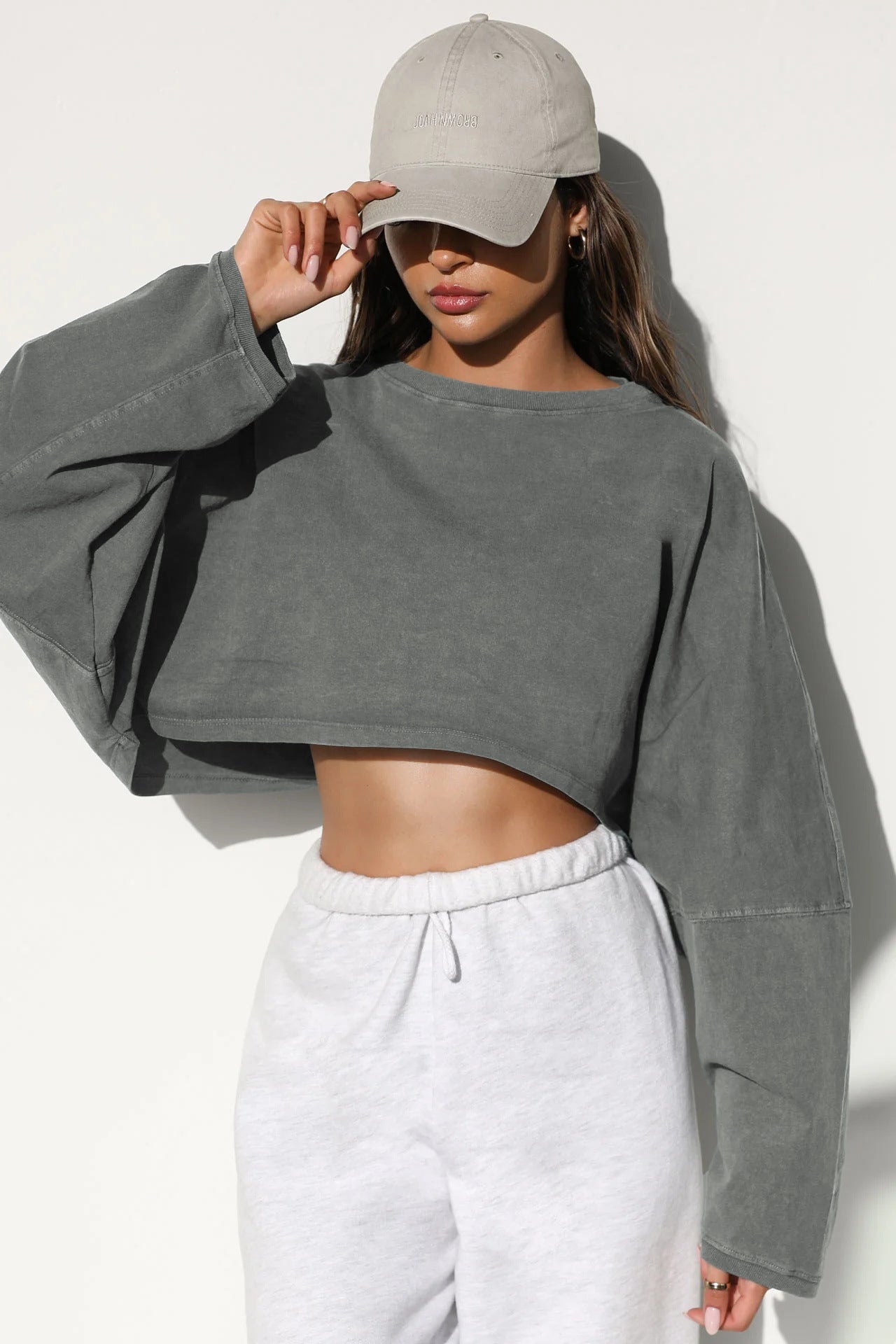 Emblem Long Sleeves Crop Top Top Starlethics