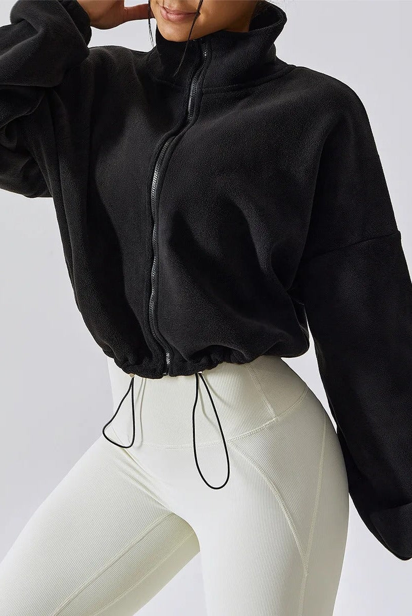 Essential Zip-Up Fleece Jacket Top Starlethics Black S