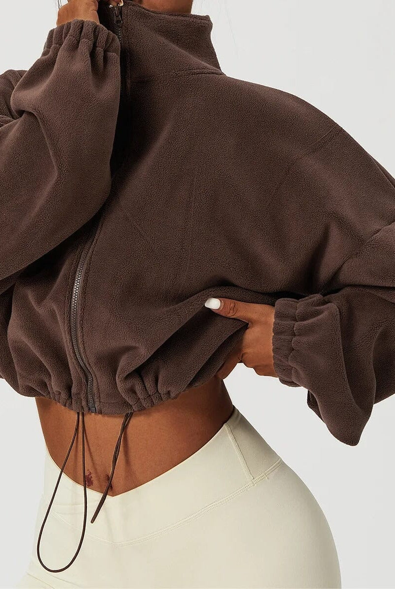 Essential Zip-Up Fleece Jacket Top Starlethics Chocolate S