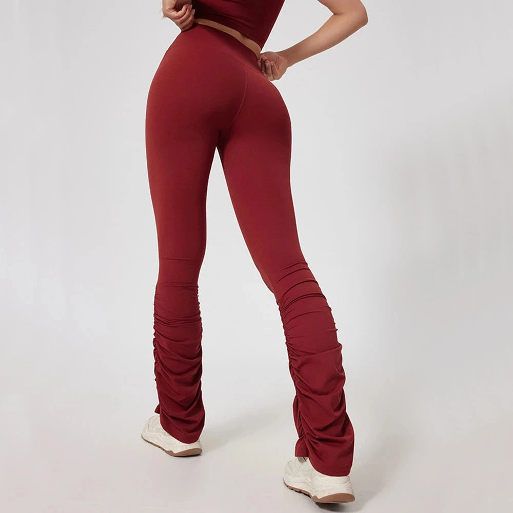 6. 1/2PCS Falten Yoga Set Frauen Sportswear Workout Hose Gym Mini Flare Legging Fitness Bh Crop Top Sport anzüge Sportlich Aktive Tragen Starlethics