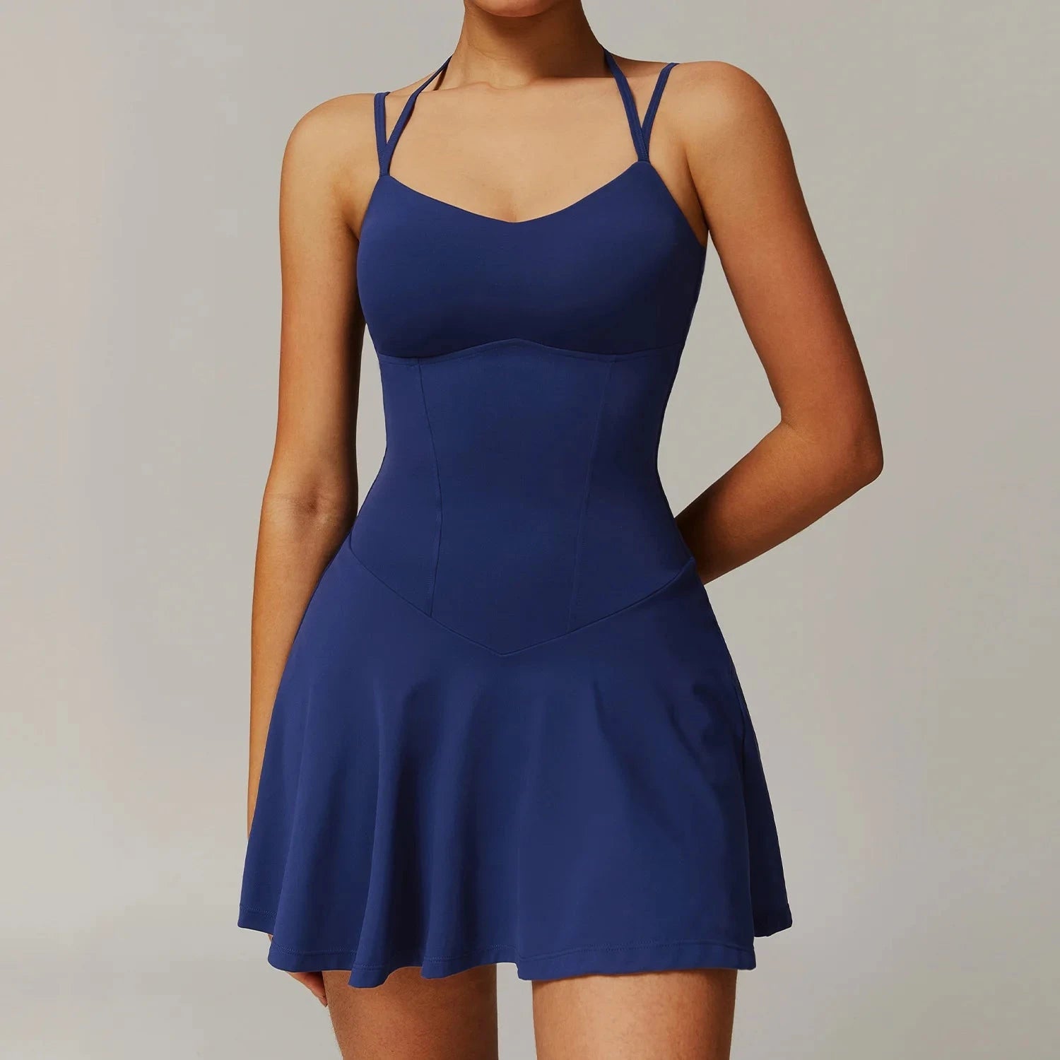 12. Bodys Damen Gym Overall Push Up Workout Kleidung Fitness Sport Bodysuit Yoga Anzug Atmungsaktive Sport Push Up Yoga Kleidung Starlethics dark blue M CHINA
