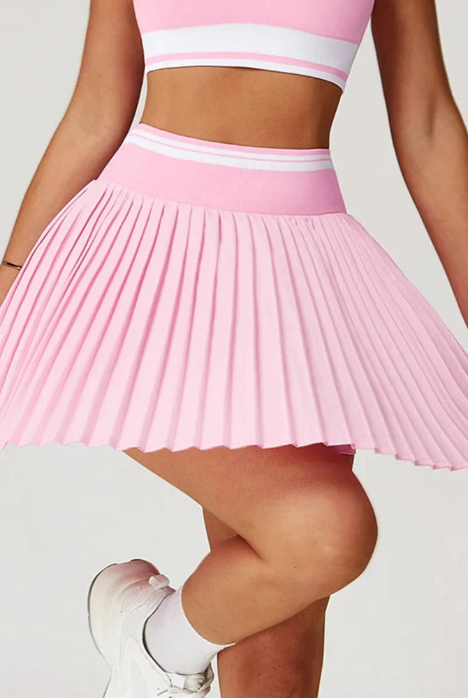 GlideStripe Racquet Skort Skirt Starlethics Baby Pink S