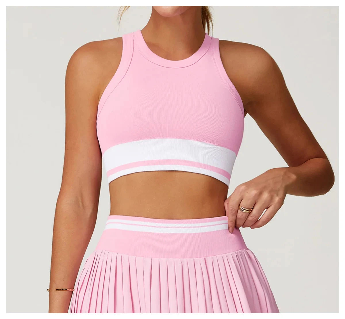 GlideStripe Sports Bra Sports Bra Starlethics Baby Pink S