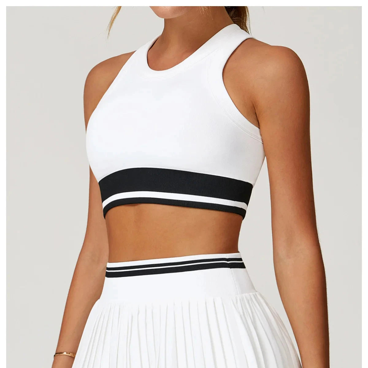 GlideStripe Sports Bra Sports Bra Starlethics Swan White S