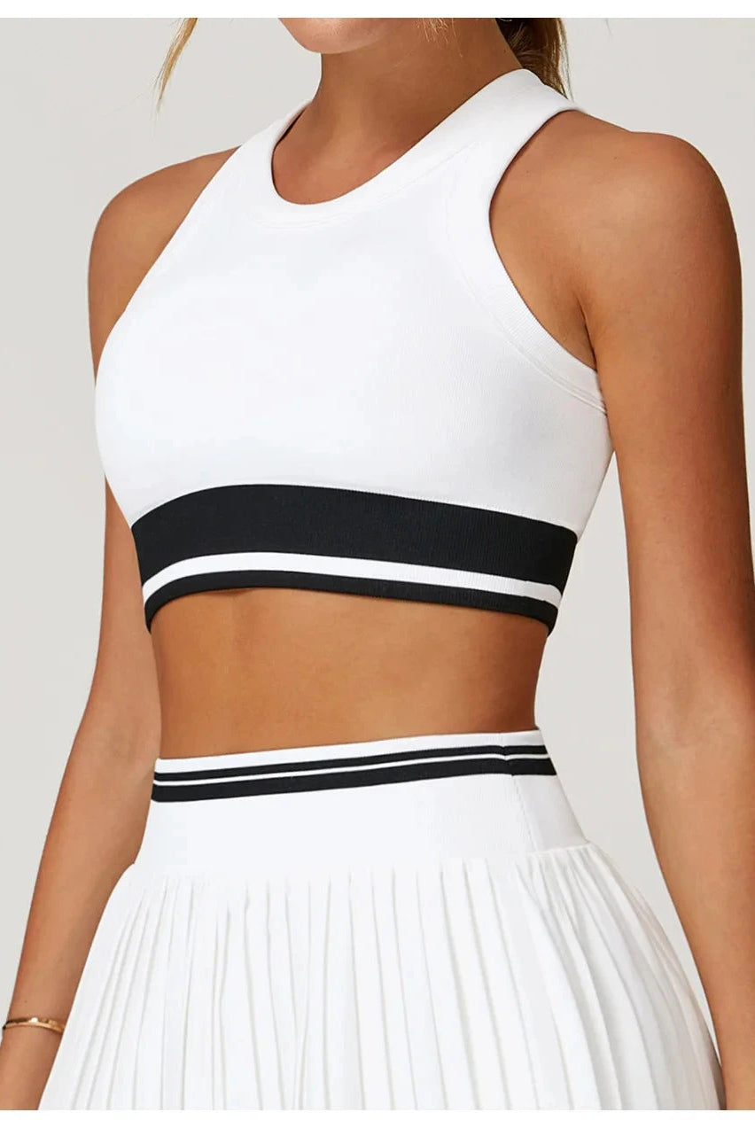 GlideStripe Sports Bra Sports Bra Starlethics Swan White S