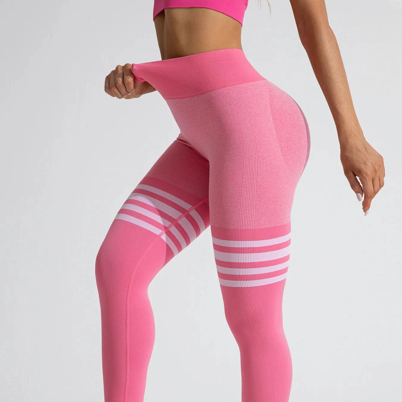 Glute Game Stripes Leggings Leggings Starlethics Pink S