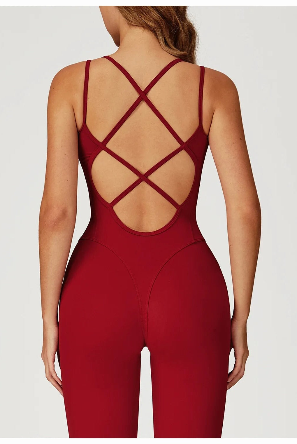 Criss Cross Back Jumpsuit Jumpsuit Starlethics Crimson Red S China Mainland