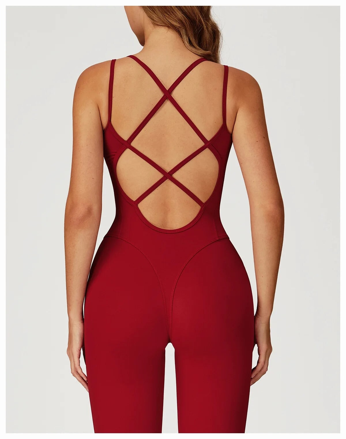 Criss Cross Back Jumpsuit Jumpsuit Starlethics Crimson Red S China Mainland