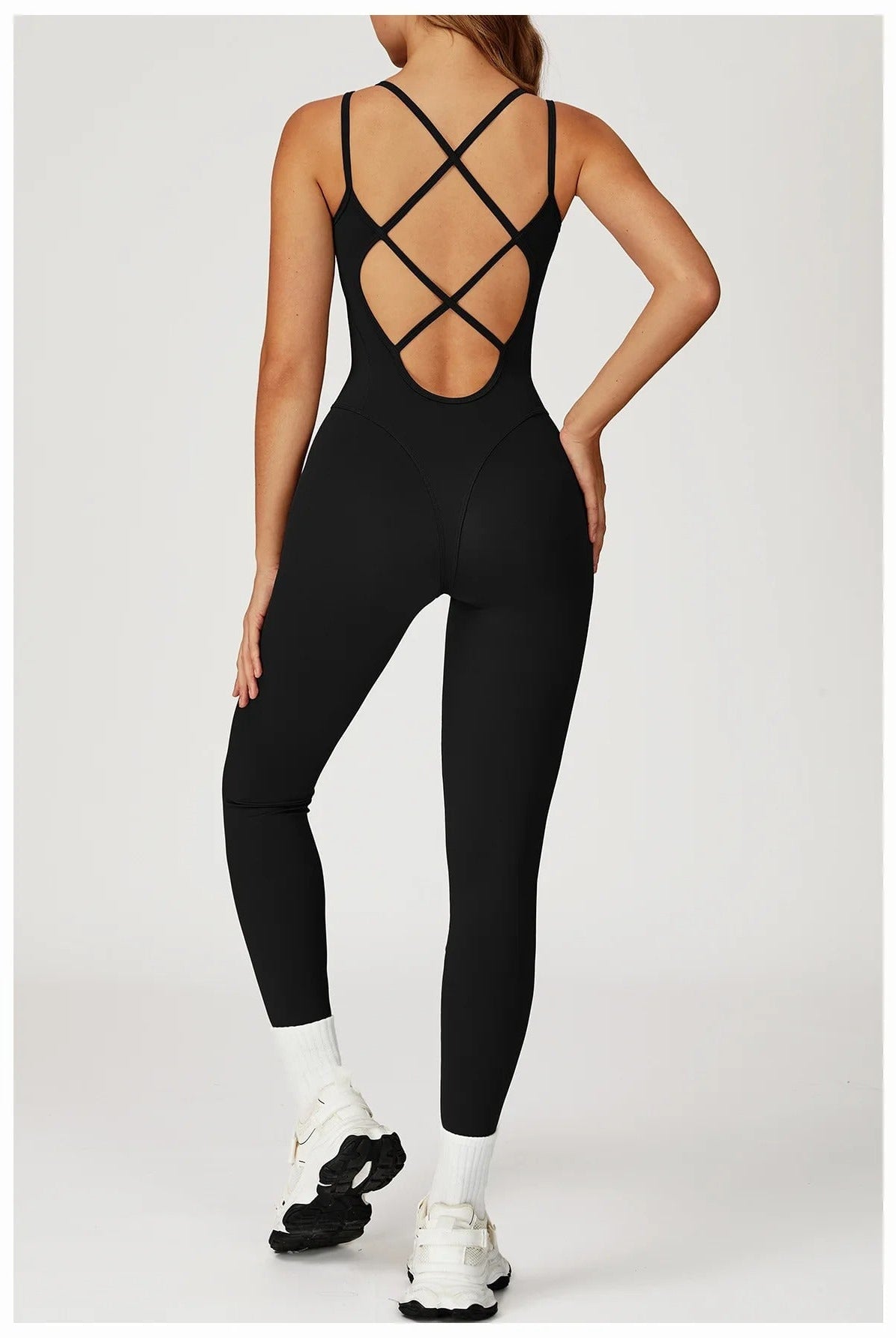 Criss Cross Back Jumpsuit Jumpsuit Starlethics