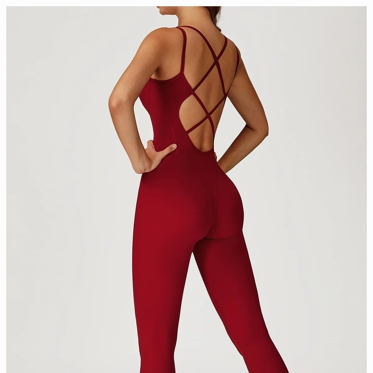 Criss Cross Back Jumpsuit Jumpsuit Starlethics