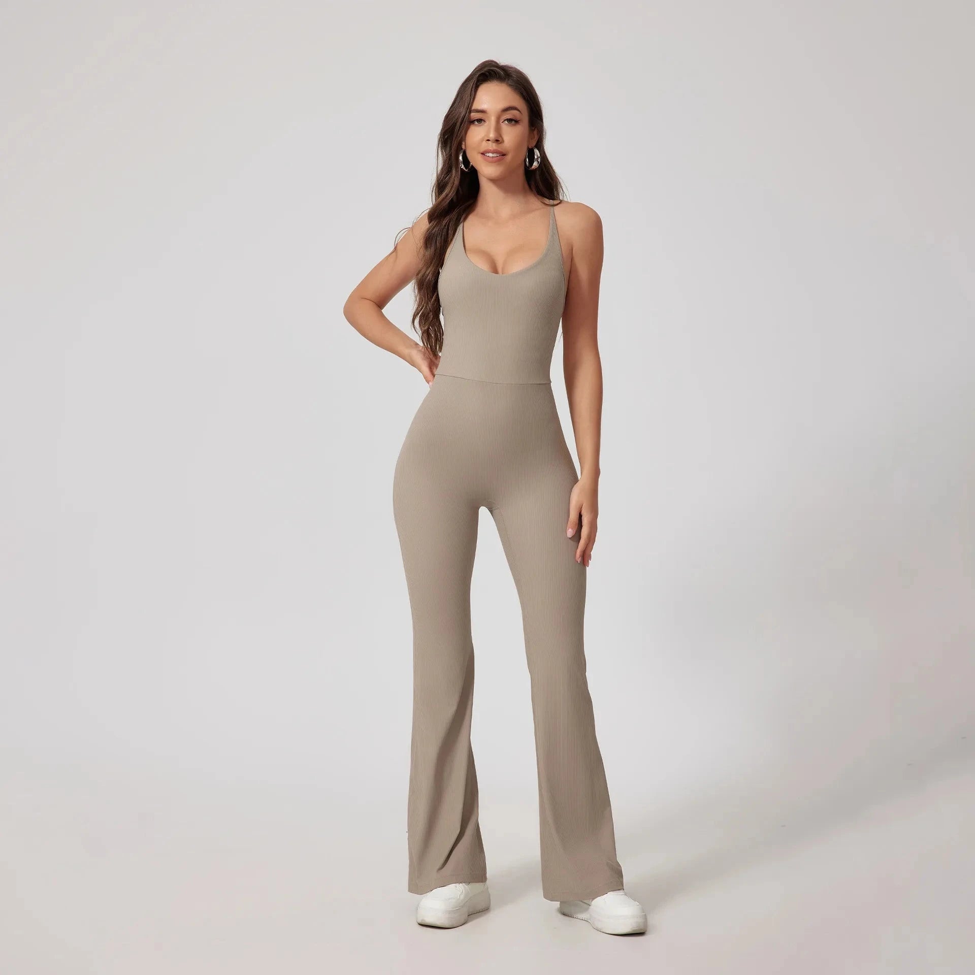Power Play Backless Jumpsuit Jumpsuit Starlethics Khaki S