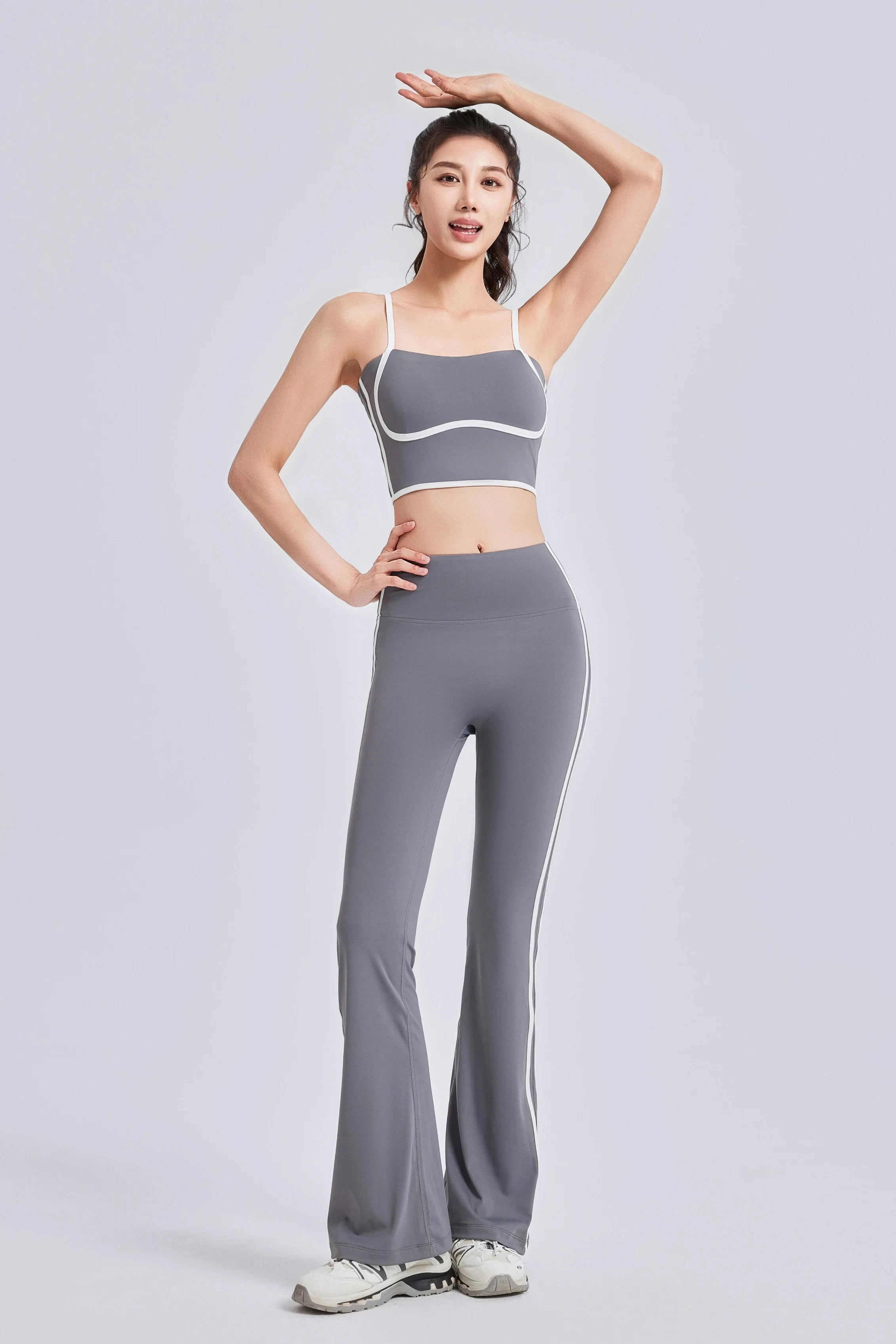 Power Stripe Active Set - Midriff Sports Bra Sports Bra Starlethics