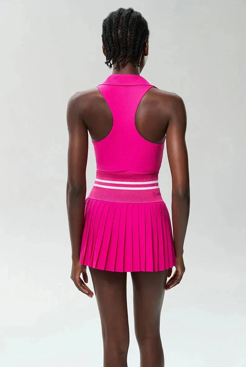 Regal V-Neck Tennis Top Top Starlethics Hot Pink S