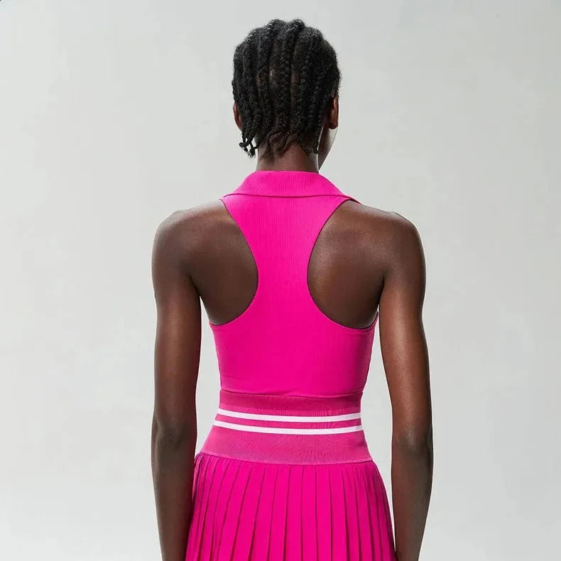 Regal V-Neck Tennis Top Top Starlethics Hot Pink S