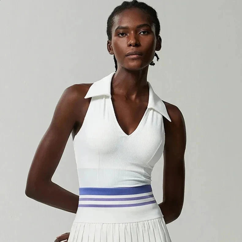 Regal V-Neck Tennis Skirt Skirt Starlethics White S