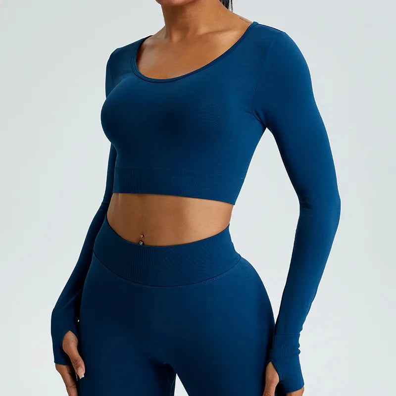 TrainHer Seamless Crop Top Top Starlethics Navy Blue S