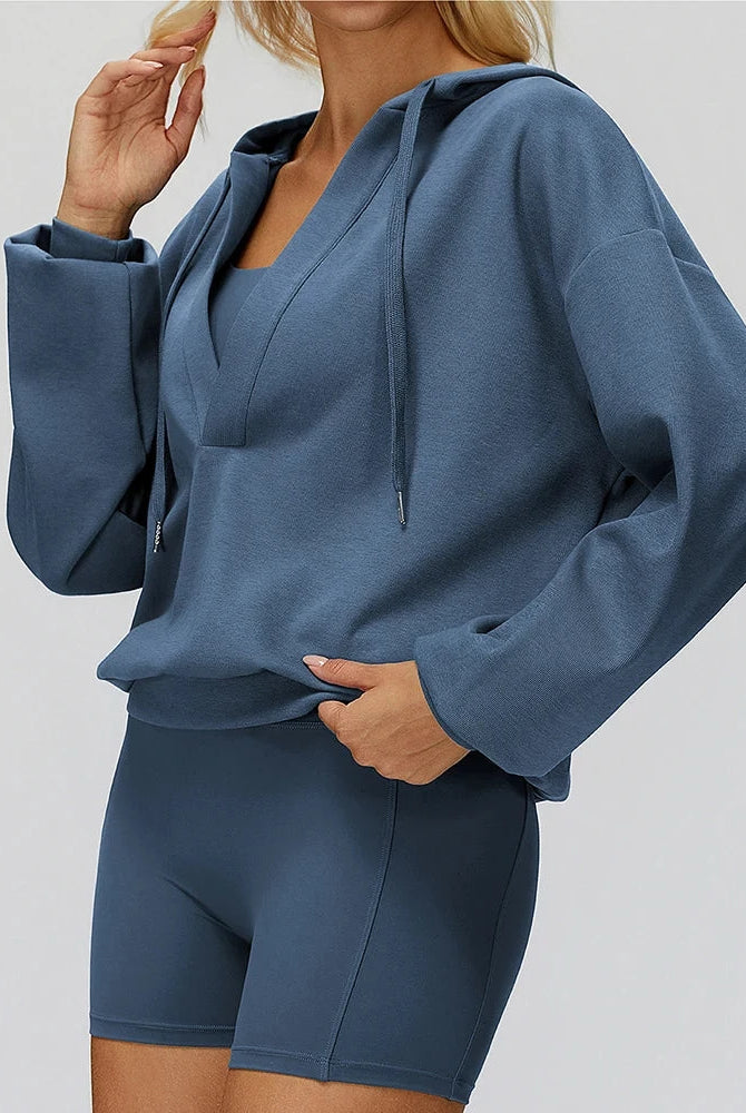 V Neck Hoodie Hoodies & Jackets Starlethics Classic Blue S