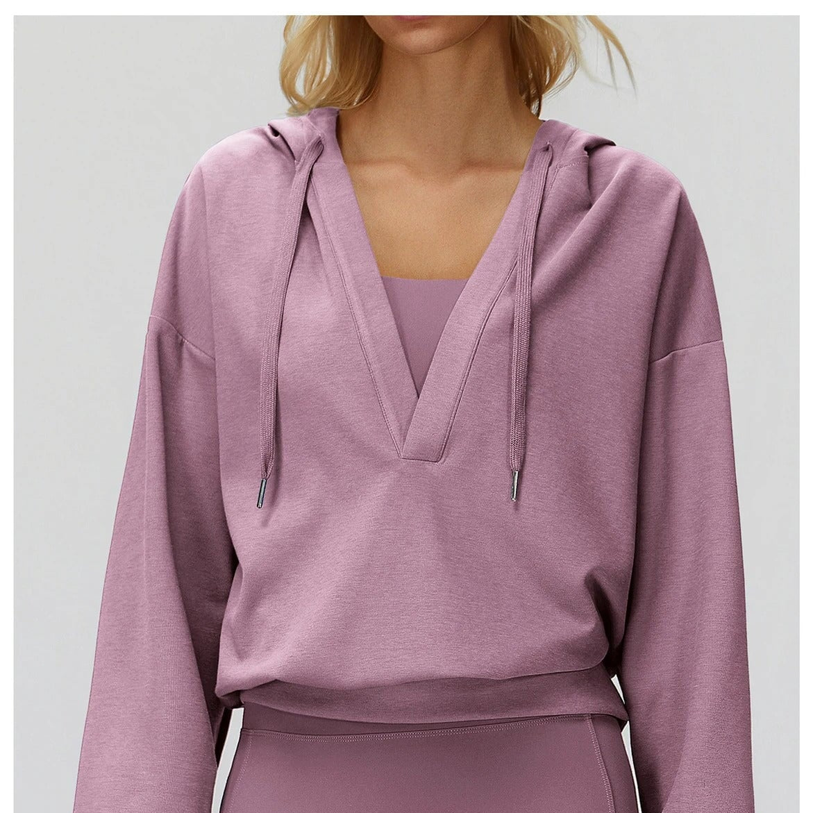 V Neck Hoodie Hoodies & Jackets Starlethics Light Orchid S