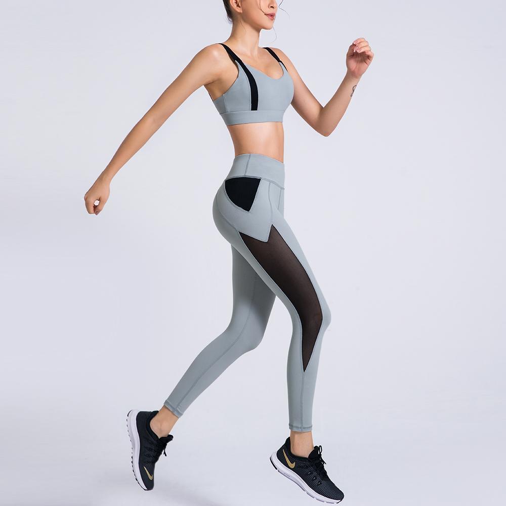 Victory Gym Set - Leggings + Top Yoga Sets Truetights Gray S 