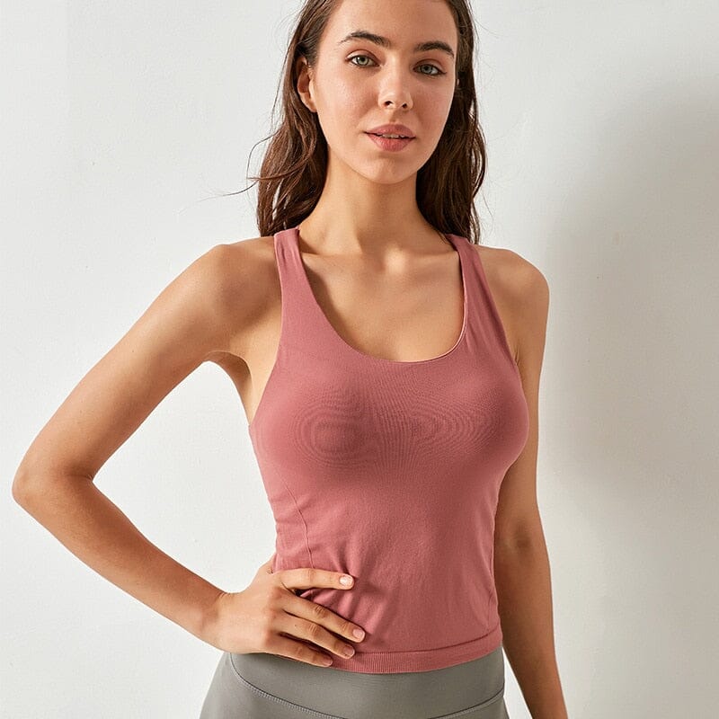 Cross Back Tank Top Activewear Truetights Pink S