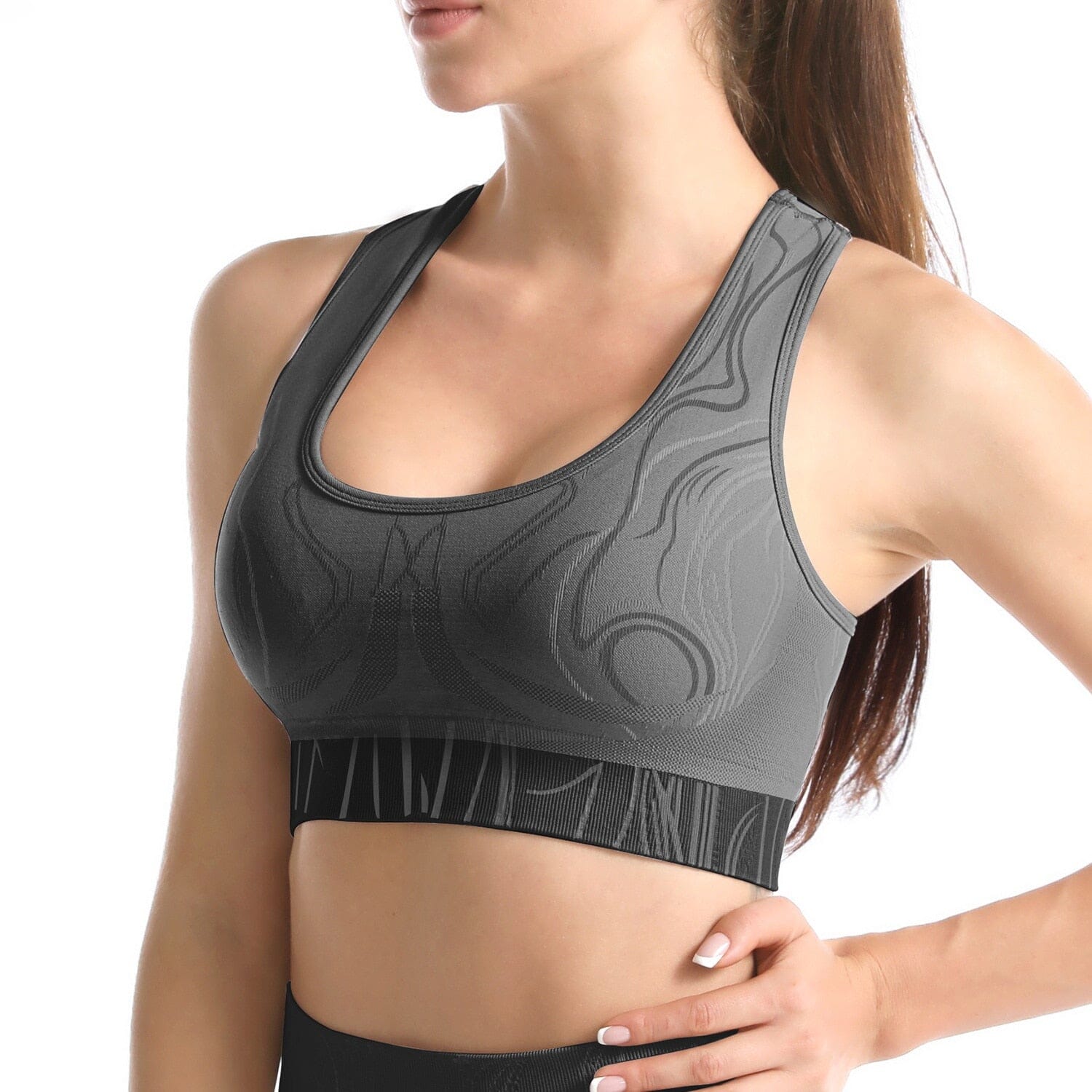 Fancy Knitted Gym Set - Shorts + Top Activewear Truetights Black Bra S