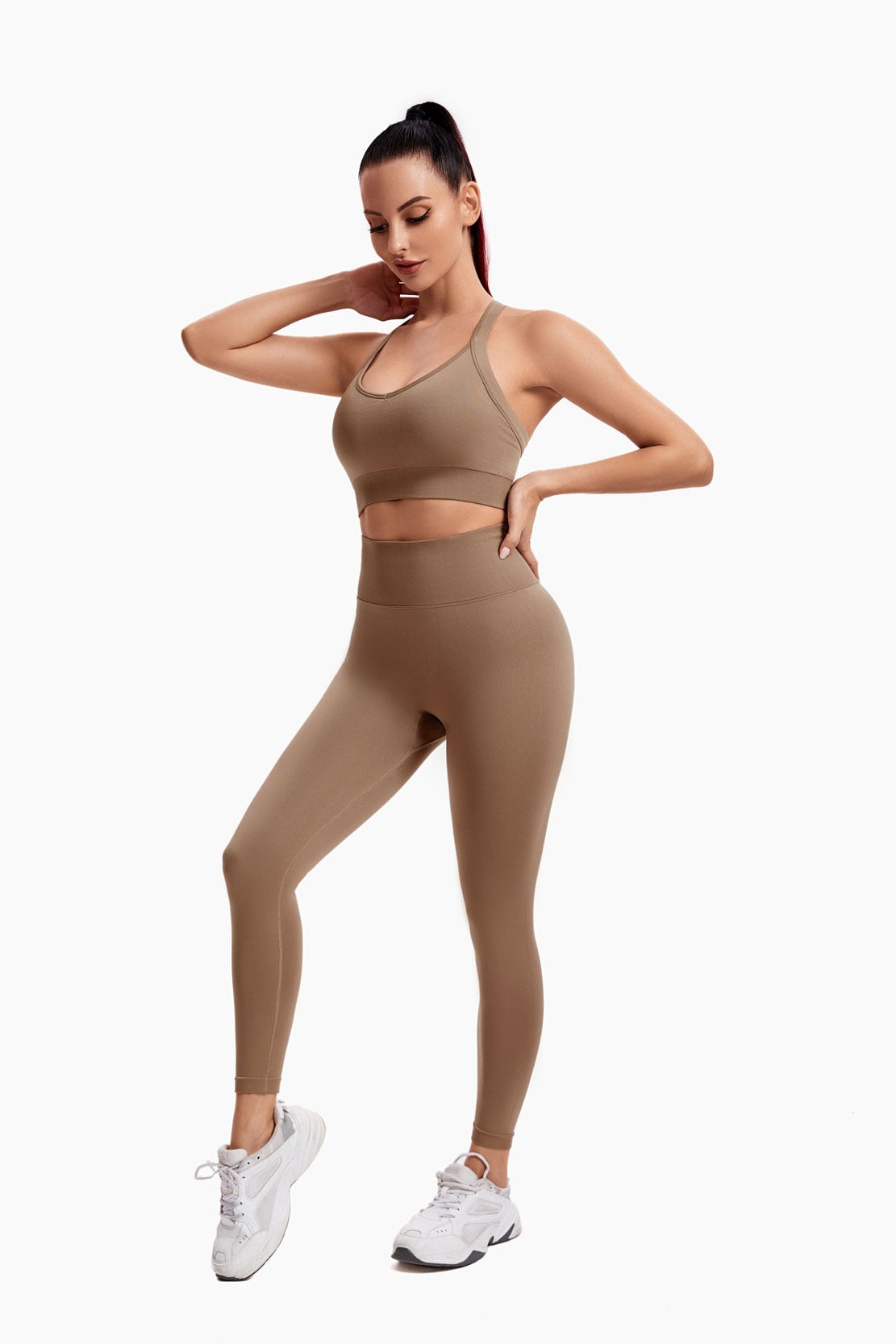 HIIT Workout Set - Leggings & Top Sets Truetights Cocoa S