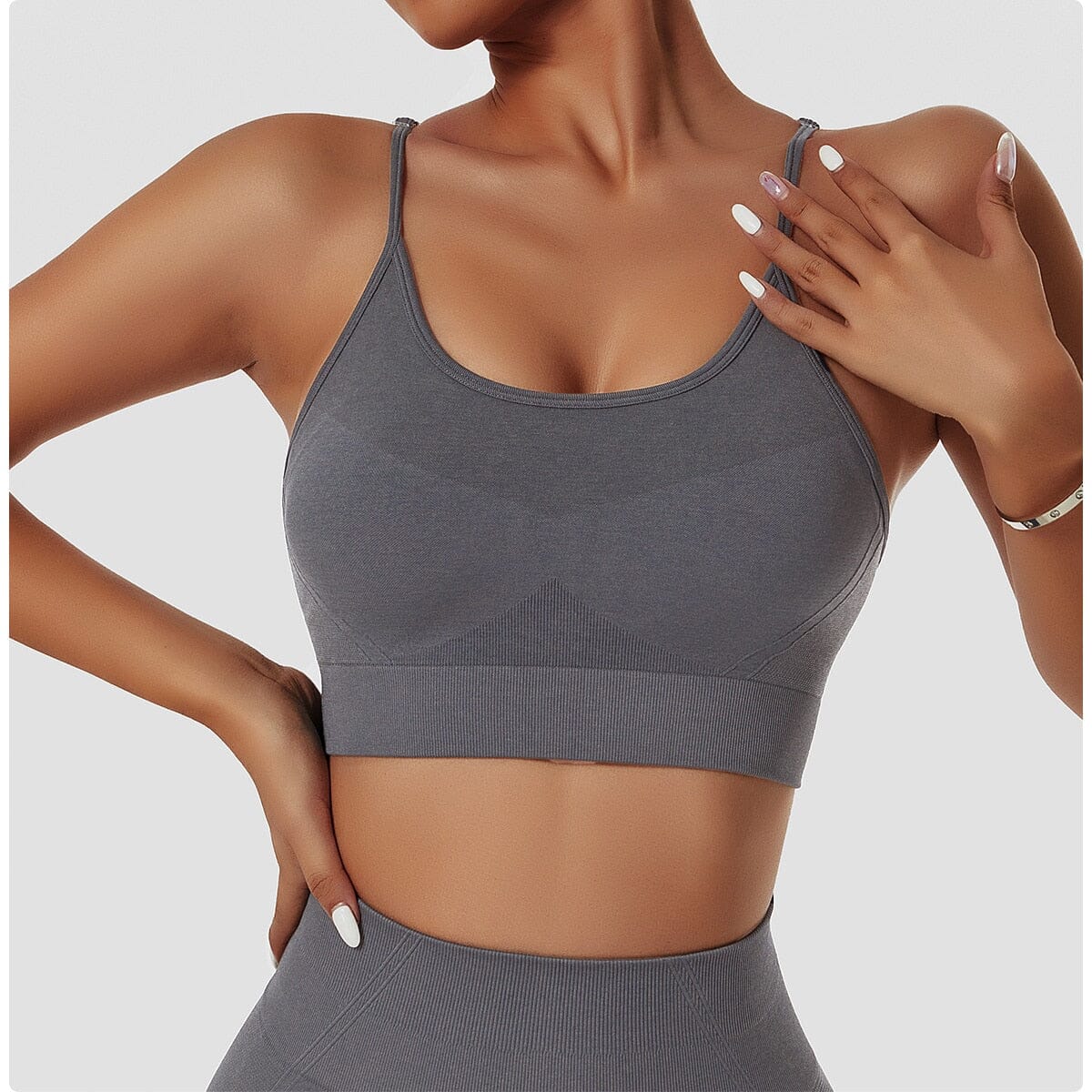 Sultry Haltered Bra Activewear Truetights Dark Gray S